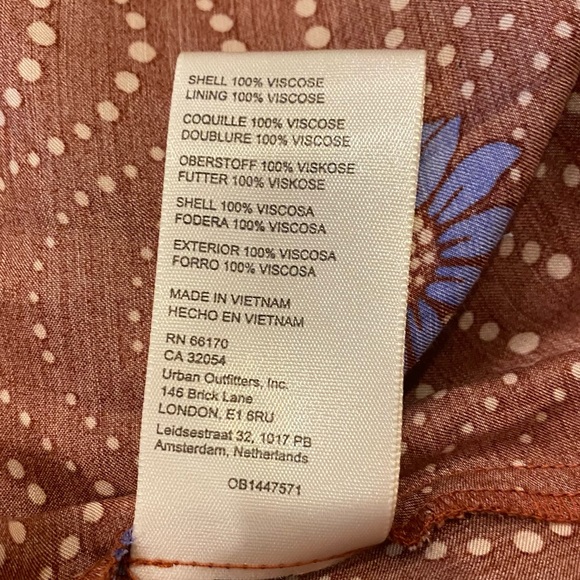 Anthropologie Ruffle Sleeve Printed Wrap Maxi Dress Brown Motif size XS - Picture 12 of 12